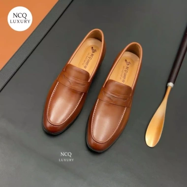 Giày lười công sở da bò tăng chiều cao 6,5cm bảo hành 12 tháng, lịch lãm