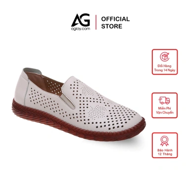Giày Lười Da Bò Nữ AG245 Thoáng Khí, Thiết Kế Hiện Đại, Giá 350.000 - Mùa Hè