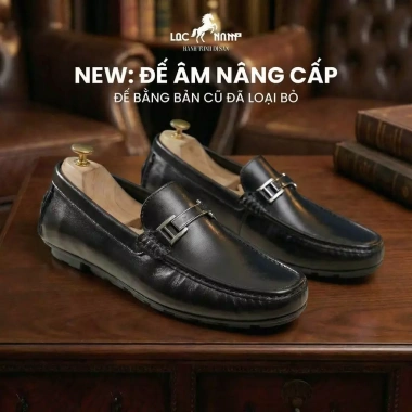 Giày Lười Da Bò Victor Vu Nam Mọi Đế Âm - Công Sở Nâu/Đen, Giá 499k Giảm từ 643k