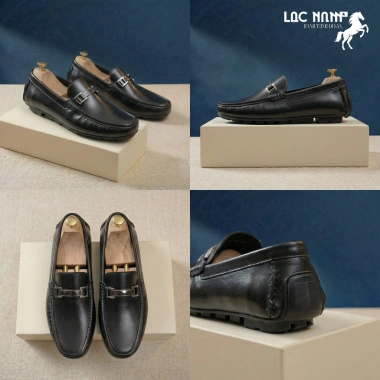 Giày Lười Da Bò Victor Vu Nam Mọi Đế Âm - Công Sở Nâu/Đen, Giá 499k Giảm từ 643k