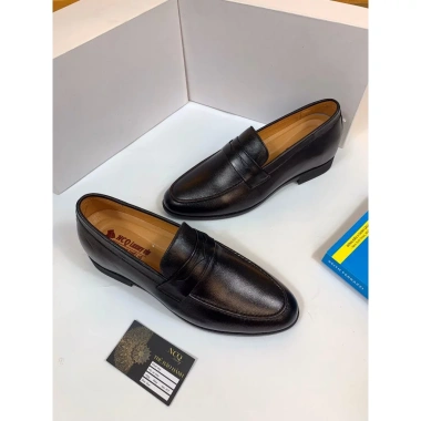 Giày lười da nam công sở tăng 6,5 cm, da bò đế cao su khâu, giá ưu đãi 379.000₫