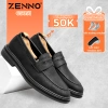 Giày Lười Da Nam ZENNO CS091 Cao Cấp Đế Cao Su Êm Nhẹ Đen Đi Làm Đi Chơi Giá 510k