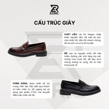 Giày Lười Da Nappa EDRIC Trẻ Trung - Công Sở, Thích hợp Quần Âu, Giá 686.400₫ 2