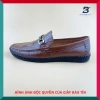 Giày lười nam công sở LBT 977 da bò dập vẩy cá sấu màu vàng, đế cao su mềm mại 2