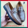 Giày lười nam công sở LBT 977 da bò dập vẩy cá sấu màu vàng, đế cao su mềm mại 4