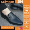 Giày Lười Nam Công Sở Mõm Nhọn Da Bò Nhập Khẩu Đen 2H Giá Ưu Đãi 285.000