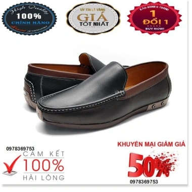 Giày Lười Nam Da Bò Cao Cấp - Giá Ưu Đãi 2.2 Triệu, Đệm êm, Phong cách sang trọng