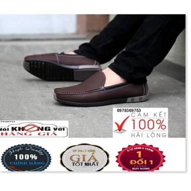 Giày Lười Nam Da Bò Cao Cấp - Giá Ưu Đãi 2.2 Triệu, Đệm êm, Phong cách sang trọng