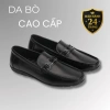 Giày lười nam da bò cao cấp LuxWear đen, đế khâu, bảo hành 24 tháng, giá 650k