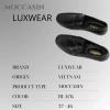 Giày lười nam da bò cao cấp LuxWear đen, đế khâu, bảo hành 24 tháng, giá 650k 2