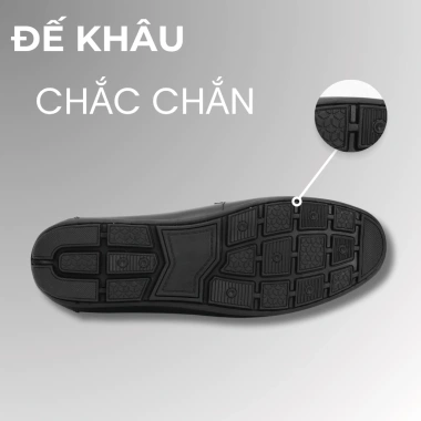 Giày lười nam da bò cao cấp LuxWear đen, đế khâu, bảo hành 24 tháng, giá 650k