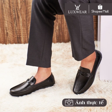Giày lười nam da bò cao cấp LuxWear đen, đế khâu, bảo hành 24 tháng, giá 650k 6 Giày lười nam da bò cao cấp LuxWear đen, đế khâu, bảo hành 24 tháng, giá 650k 6