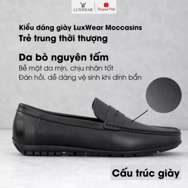 Giày lười nam da bò LuxWear – Đế khâu siêu nhẹ, êm chân, BH 24 tháng, 645.000₫ 3