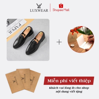 Giày lười nam da bò LuxWear GD52 - Tăng chiều cao, đế khâu, bảo hành 24t - 650k
