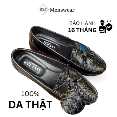 Giày lười nam da bò mềm mạ, mũi tròn, đế phíp tăng 2cm - KM Menswear, giá 790k 2