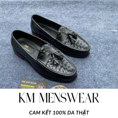 Giày lười nam da bò mềm mạ, mũi tròn, đế phíp tăng 2cm - KM Menswear, giá 790k 3