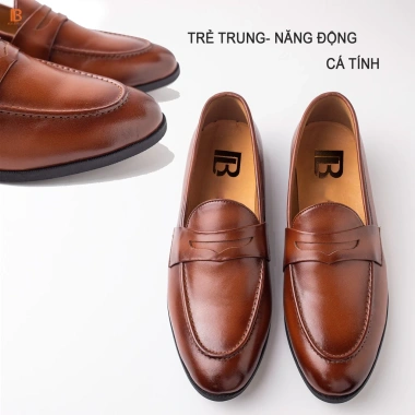 Giày lười nam da bò nappa G120 Bụi hộp sang - bảo hành 12 tháng, giá 545.000 VND