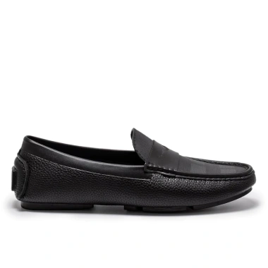 Giày lười nam da nubuck RANYBELT Đế cao su chống trơn, êm ái màu đen