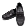 Giày lười nam da nubuck RANYBELT Đế cao su chống trơn, êm ái màu đen 5