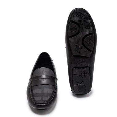 Giày lười nam da nubuck RANYBELT Đế cao su chống trơn, êm ái màu đen