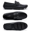 Giày lười nam da nubuck RANYBELT Đế cao su chống trơn, êm ái màu đen 8
