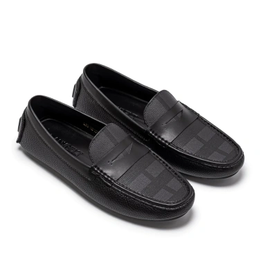 Giày lười nam da nubuck RANYBELT Đế cao su chống trơn, êm ái màu đen