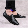 Giày Lười Nam Slipon Da Bò Dập Vân Cá Sấu Siêu Mềm S‑6 Đen – Giá 220k 6