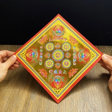 Giấy Mạ Vàng Hai Mặt 72 Loại 19x19cm Đầu Chó, Thỏi Sen, Origami, Qingming 40 Tờ 6