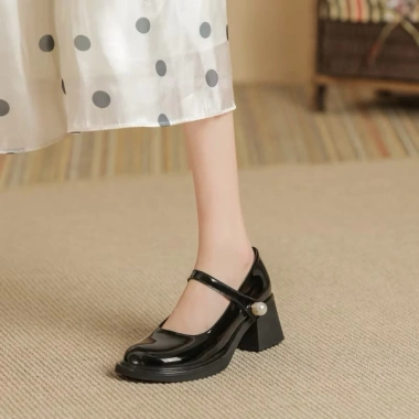 Giày Marry Jane nữ gót vuông 5p size 34-40 búp bê tiểu thư Ship hỏa tốc 410k 5