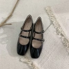 Giày Mary Jane nữ mũi vuông 2 quai ngang, đế cao 4cm dày, màu đen/bạc - Giá 299.000₫ 4