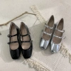 Giày Mary Jane nữ mũi vuông 2 quai ngang, đế cao 4cm dày, màu đen/bạc - Giá 299.000₫ 7