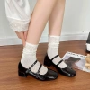 Giày Mary Jane nữ mũi vuông 2 quai ngang, đế cao 4cm dày, màu đen/bạc - Giá 299.000₫ 10