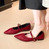 Giày Mary Jane Retro Nhật Bản Mũi Nhọn Mềm Đính Hạt Đế Bằng 35-42 - Giảm 23% 2
