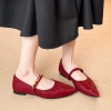 Giày Mary Jane Retro Nhật Bản Mũi Nhọn Mềm Đính Hạt Đế Bằng 35-42 - Giảm 23% 3