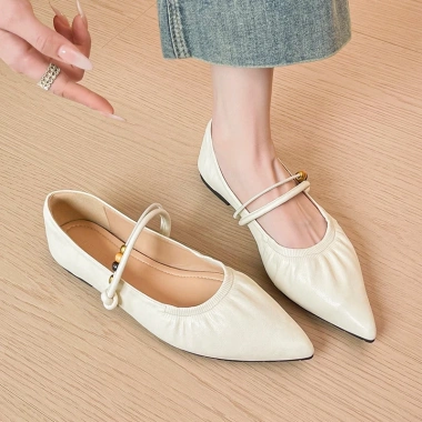 Giày Mary Jane Retro Nhật Bản Mũi Nhọn Mềm Đính Hạt Đế Bằng 35-42 - Giảm 23% 4