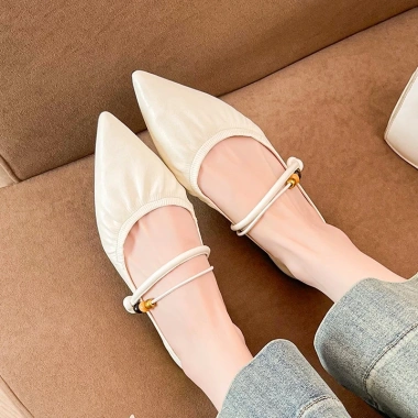 Giày Mary Jane Retro Nhật Bản Mũi Nhọn Mềm Đính Hạt Đế Bằng 35-42 - Giảm 23% 5