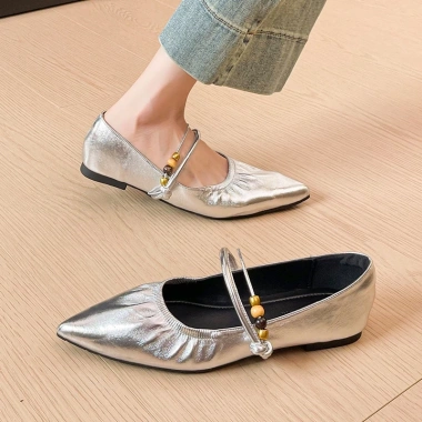Giày Mary Jane Retro Nhật Bản Mũi Nhọn Mềm Đính Hạt Đế Bằng 35-42 - Giảm 23% 8