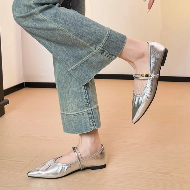 Giày Mary Jane Retro Nhật Bản Mũi Nhọn Mềm Đính Hạt Đế Bằng 35-42 - Giảm 23% 9
