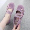 Giày Mary Janes Thêu Phẳng Nhẹ Cân Thoáng Khí Chống Trượt Phong Cách Dân Tộc 10