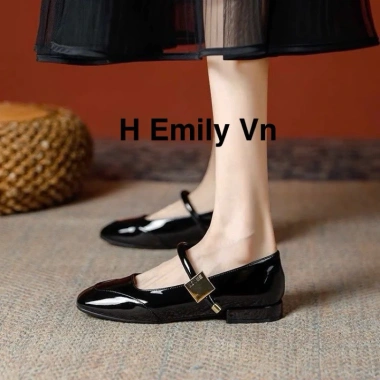 Giày Mary mũi vuông kiểu Pháp 3p cao cấp nữ khuy Miu MJ 24 Giá ưu đãi 210.000 VND