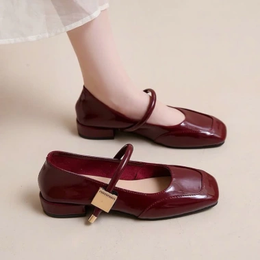 Giày Mary mũi vuông kiểu Pháp 3p cao cấp nữ khuy Miu MJ 24 Giá ưu đãi 210.000 VND