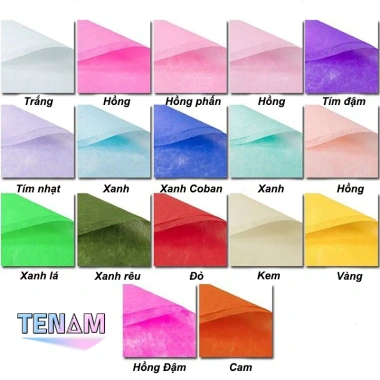 Giấy mếch lụa 60x60cm đa màu - 50 tờ gói hoa, quà, trang trí handmade, chỉ 21.000₫ 3