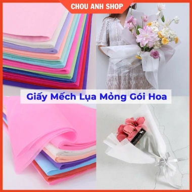 Giấy Mếch Lụa Mỏng 30 tờ Gói Hoa Đủ Màu Không Thấm Nước Giá Rẻ - Chou Anh Shop