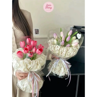 Giấy Mếch Nến 50x70cm 10/20 Tờ - Nhăn Dày Dặn, Lót Bó Hoa, Trang Trí Hộp Quà Sam Flory