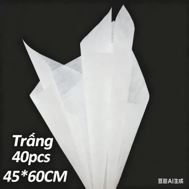 Giấy Mếch Rút Gói Hoa 45x60cm - Tập 40 Tờ, Lót Bó Hoa Tiện Lợi, Dễ Dùng, Giá 36.000₫