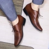 Giày nam buộc dây HT.NeO tăng 7cm, đế độn mũi nhọn, họa tiết laze lịch lãm 569k 9