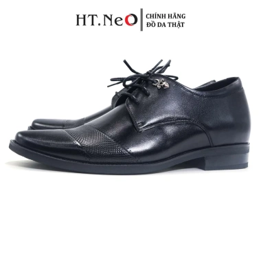 Giày nam buộc dây HT.NeO tăng 7cm, đế độn mũi nhọn, họa tiết laze lịch lãm 569k
