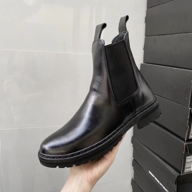 Giày nam cao cổ Chelsea boot da bò thật TEFOSS HT600 tăng 5cm size 38-45 da trơn khâu 3