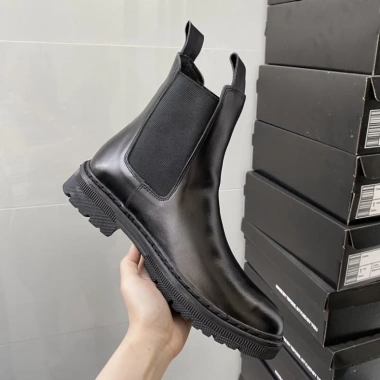 Giày nam cao cổ Chelsea boot da bò thật TEFOSS HT600 tăng 5cm size 38-45 da trơn khâu 4
