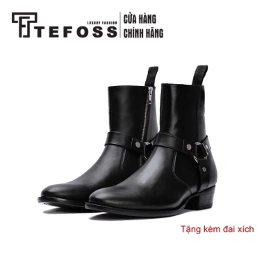Giày nam cao cổ da bò thật TEFOSS HT800 - Đế cao 5cm, size 38‑44, giảm 3,575,000₫